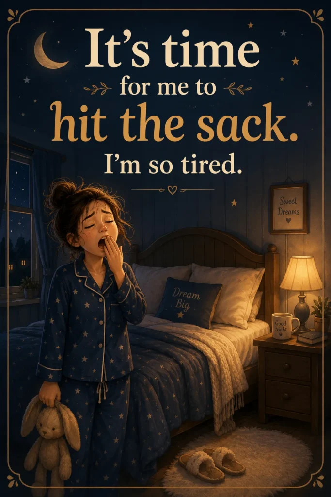 It’s time for me to hit the sack. I’m so tired