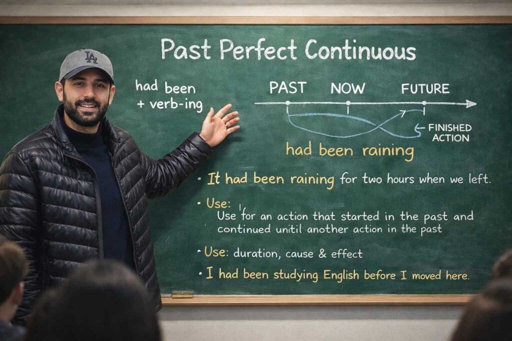 الگوی کلی ترجمه گرامرPast Perfect Continuous 