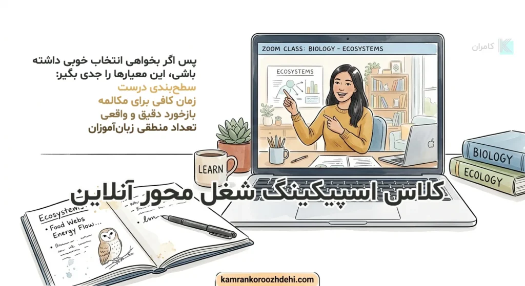 در کلاس اسپیکینگ آنلاین تخصصی
