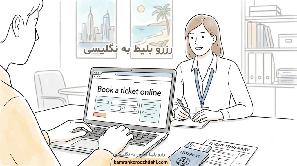 رزرو بلیط به انگلیسی
