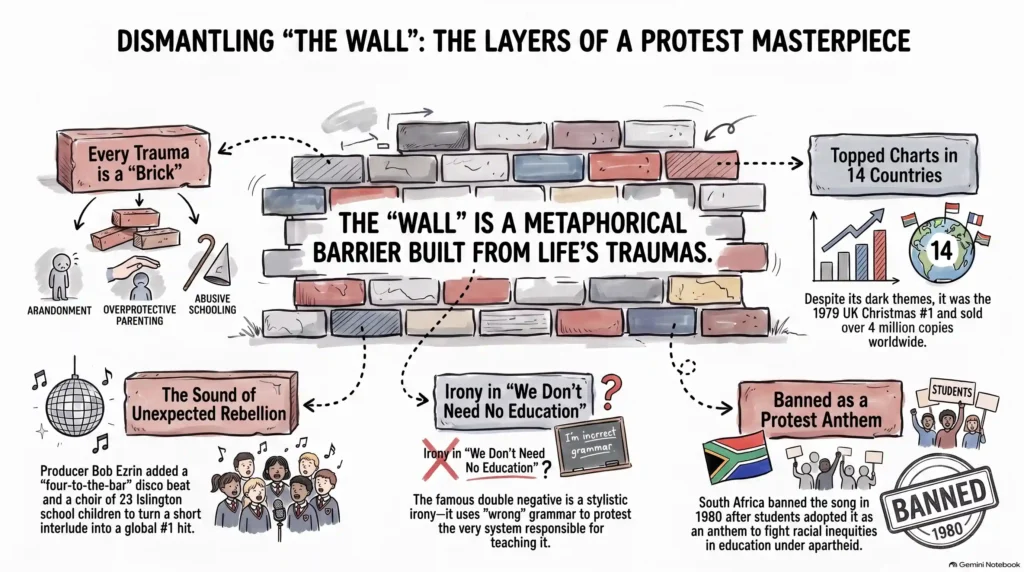  آموزشی آهنگ Another Brick in the Wall اینفوگرافی تحلیلی مضمون آهنگ