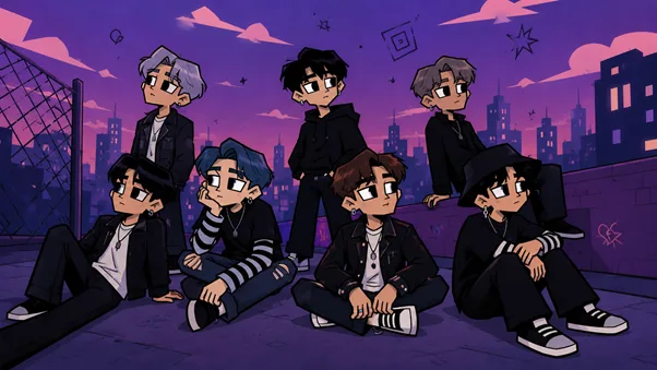 اعضای گروه BTS به سبک انیمیشنی، یادگیری زبان انگلیسی با آهنگ Normal