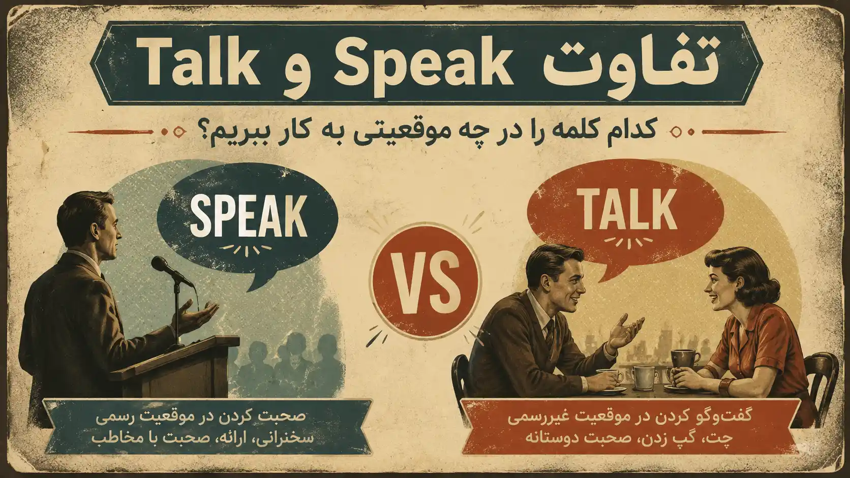 تفاوت Speak و Talk در موقعیت‌های رسمی و غیررسمی